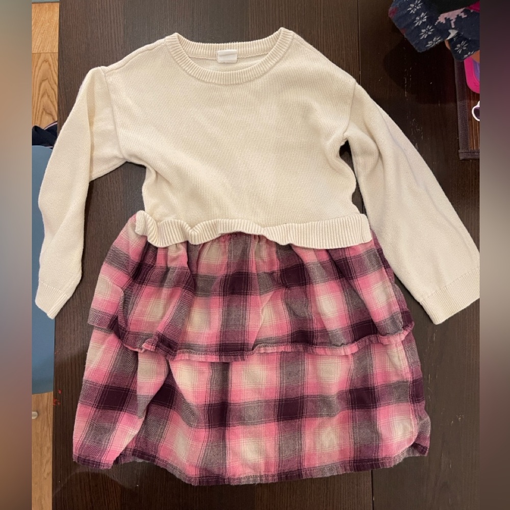 GAP Cream and Plaid Dress - 5T